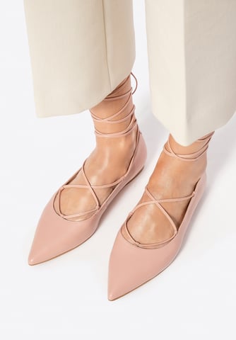 Wittchen Women's Ballet Flats in Genuine Leather with Pointed Toe Pink