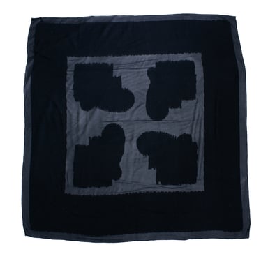Giorgio Armani black silk scarf with sheer