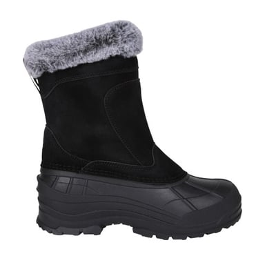 Mountain Warehouse Womens/Ladies Snowdrift Suede Faux Fur Lined Snow Boots (Black)