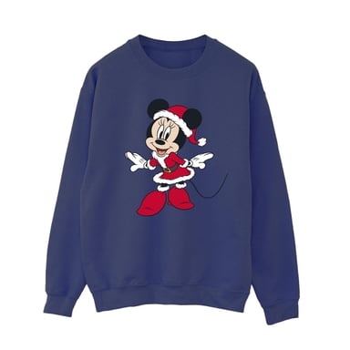 Disney Womens/Ladies Minnie Mouse Christmas Sweatshirt (Navy Blue)