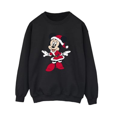 Disney Womens/Ladies Minnie Mouse Christmas Sweatshirt (Black)