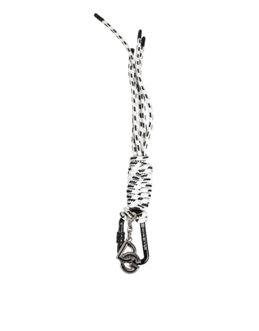 Black White Polyester Tape String DG Logo Keychain Keyring