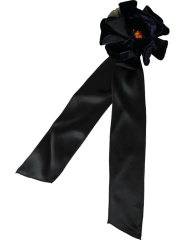 Velvet Bow Hair Clip Black