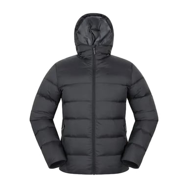 Mountain Warehouse Mens Stratus Down Packable Hooded Jacket (Black)