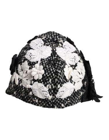 Embroidered Tweed Hat