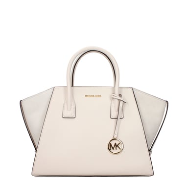 Beige läderhandväska