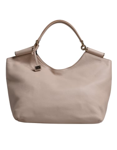 Ljusrosa Hjortskinns Logo Plack Tote Väska med Handtag
