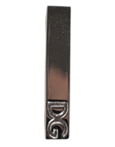 Silver Tone Brass Logo Branded Tie Clip Bar