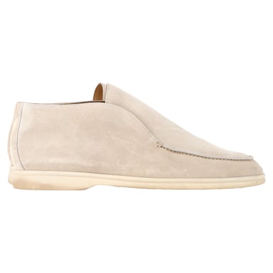 Loro Piana Open Walk Ankle Boots in Beige Suede