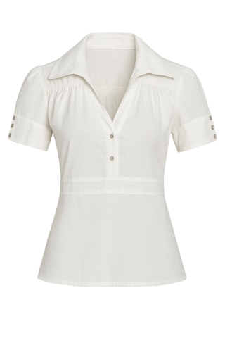 White Button-Detail Blouse – Classic Elegance with a Modern Touch