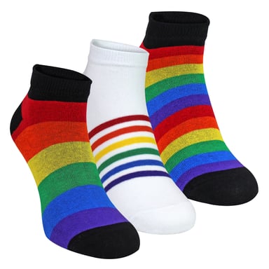 3-Pack Herensokken Damesregenboog Sportkatoen Sokken Heldere Kleurrijke Gestreepte Sokken