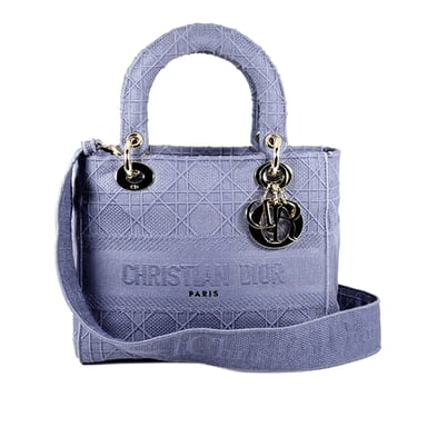 Dior Caro Mini-väska Lila Canvas