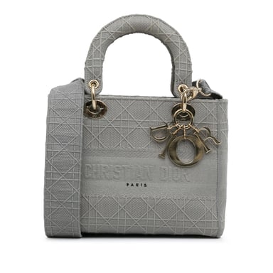 Dior Caro Mini-väska Grå Prägla Läder