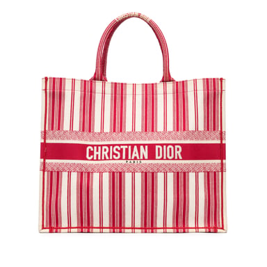 Book Tote Striped Canvas Bag