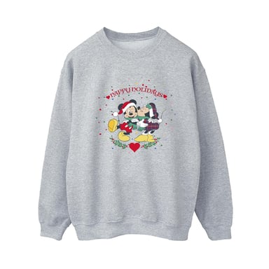 Disney Womens/Ladies Mickey Mouse Mickey Minnie Christmas Sweatshirt (Sports Grey)