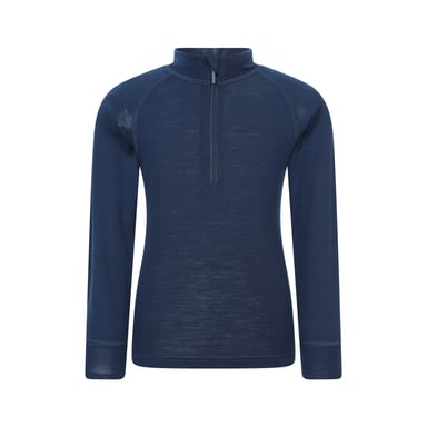 Mountain Warehouse Childrens/Kids Merino Blend Half Zip Base Layer Top (Navy)