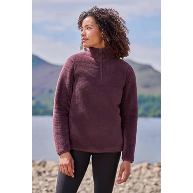 Mountain Warehouse Womens/Ladies Teddy Fleece Quarter Zip Fleece Top (Brown)