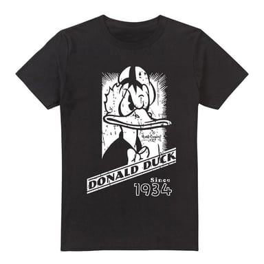 Disney Mens Donald Duck Mono Portrait T-Shirt (Black)