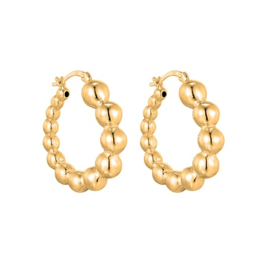 18ct Gold Plated Ball Creole Hoops