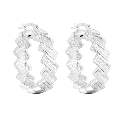 Sterling Silver Glitter Hoops