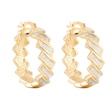 18ct Gold Plate Glitter Hoops