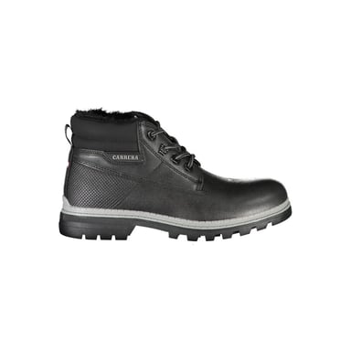 Men Black Faux Leather Ankle Boots Ca25370