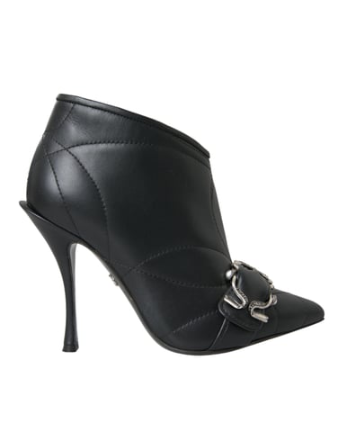 Quilted Leather Ankle Boots Style Dg Buckle