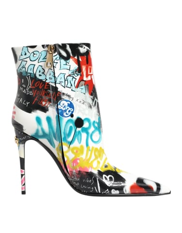 Graffiti-print Ankelsboots DG Stil