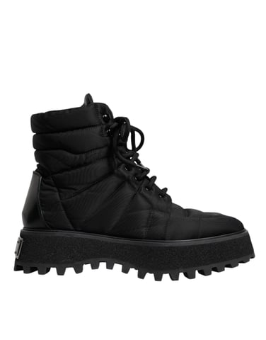 Vadderade nylon snörstövlar
