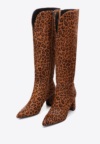 Wittchen Women's boots made of leather with hair in an animal pattern