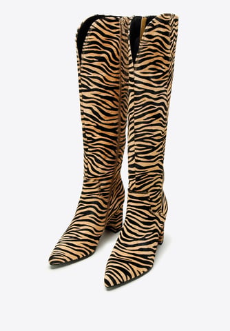 Wittchen Women's boots made of leather with hair in an animal print