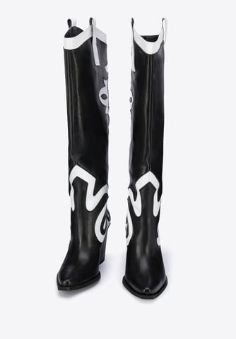 Wittchen Women's two-tone leather cowboy boots black and white black and white n