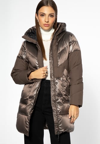 Wittchen Women's Down Coat with Hood Beige Beige Nylon