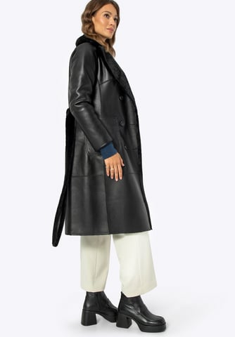 Wittchen Women's Coat with Tie Double-Sided Black Polyester