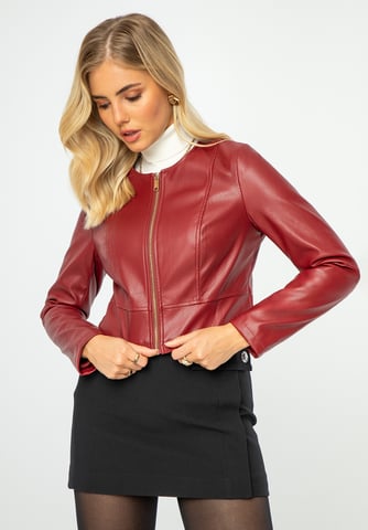 Wittchen Women's jacket with perforations red red eco-leather