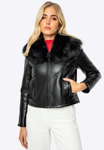 Wittchen Women's short black eco-leather jacket