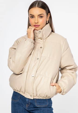 Wittchen Women's PUFF jacket made of eco-leather light beige eco-leather