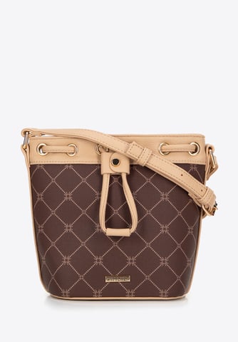 Wittchen Women's Bucket Bag in Monogrammed Eco-Leather Brown