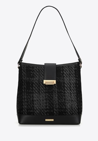Wittchen Women's Bouclé Fabric Bag Black Polyester