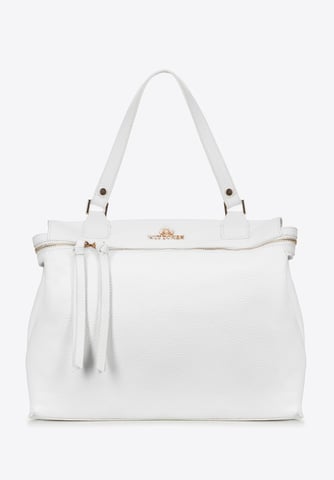 Wittchen Women's suitcase made of natural pea leather white natural leather