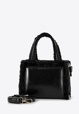 Wittchen Women's eco-leather suitcase trimmed with fur black eco-leather