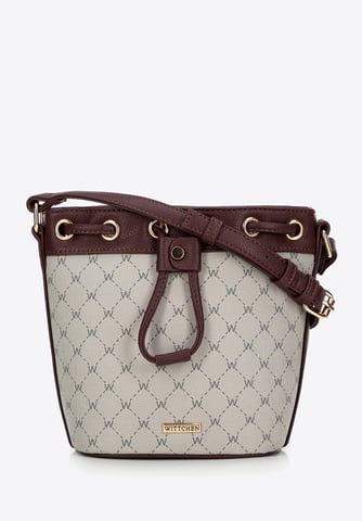 Wittchen Dames Bucket Bag in Eco-leer met Monogram Grijs en Bordeaux Grijs en