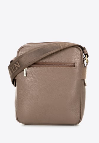 Wittchen Men's Messenger Bag made of genuine leather with taupe stitching