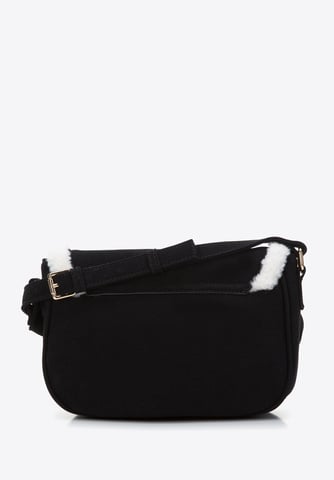 Wittchen Women's Messenger Bag with Faux Fur Black Leather
