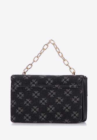 Wittchen Women's Denim Messenger Bag with Monogram Black Cotton