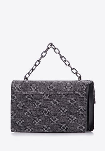 Wittchen Dames Denim Messenger Bag met Monogram Grijs Katoen