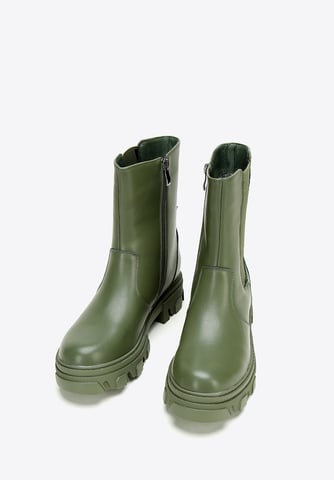 Wittchen Women's Leather Platform Boots Green Natural Leather