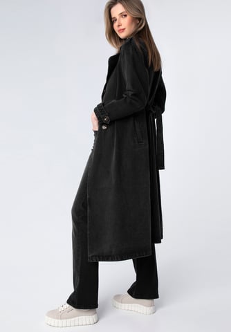 Wittchen Women's Denim Coat with Belt Black Cotton
