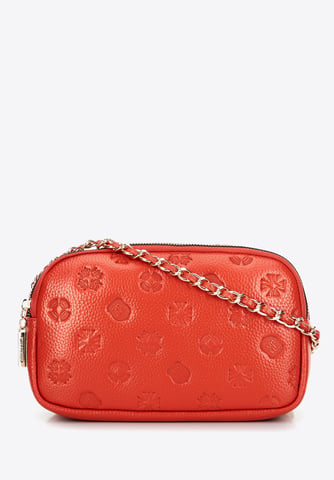 Wittchen Women's Leather Crossbody Bag with Chain Orange Natural Leather