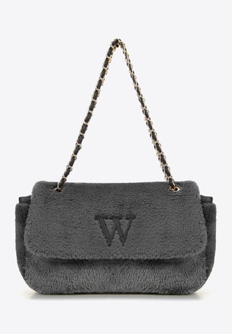 Wittchen Women's Crossbody Bag with Fur Gray Gray Polyester